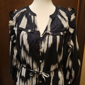 Maurices Black & White Dress With Gold Accents NWT